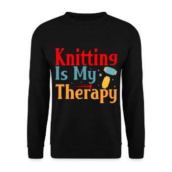 Lustiges Stricken - Unisex Pullover - Schwarz - Vorne - Alina (178cm) & Michal (187cm)