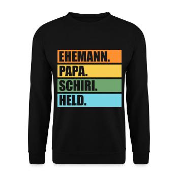 Schiri Unparteiischer Vater Papa Fußball Schiedsri - Unisex Pullover - Schwarz - Vorne - Alina (178cm) & Michal (187cm)