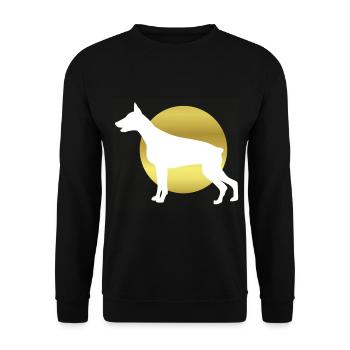 Dobermann - Unisex Pullover - Schwarz - Vorne - Alina (178cm) & Michal (187cm)