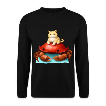 Baby cat on crab - Unisex Sweatshirt - black - Front - Alina (178cm) & Michal (187cm)