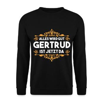 Gertrud - Unisex Pullover - Schwarz - Vorne - Alina (178cm) & Michal (187cm)