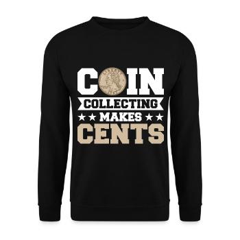 Coin Collector Numismatics Coin Collecting Coin Collection - Unisex Sweatshirt - black - Front - Alina (178cm) & Michal (187cm)