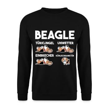 Hund Beagle - Unisex Pullover - Schwarz - Vorne - Alina (178cm) & Michal (187cm)