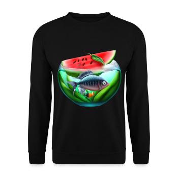 Aquarium de pastèques avec des poissons - Sweat-shirt Unisexe - noir - Devant - Alina (178cm) & Michal (187cm)