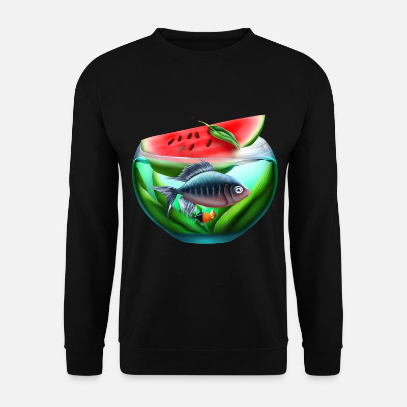 Wassermelonen Aquarium mit Fischen - Unisex Pullover - Schwarz