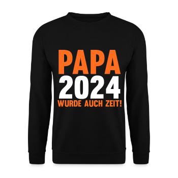 Werdender Papa 2039 - Unisex Pullover - Schwarz - Vorne - Alina (178cm) & Michal (187cm)