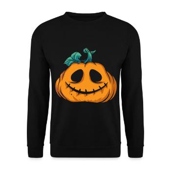 Kürbis Halloween Grusel - Unisex Pullover - Schwarz - Vorne - Alina (178cm) & Michal (187cm)
