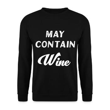 May Contain Wine - Unisex Pullover - Schwarz - Vorne - Alina (178cm) & Michal (187cm)