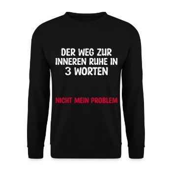 Der Weg zur inneren Ruhe in 3 Wörtern - Unisex Pullover - Schwarz - Vorne - Alina (178cm) & Michal (187cm)
