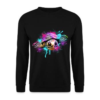 Turtle Graffiti Colorful - Unisex Sweatshirt - black - Front - Alina (178cm) & Michal (187cm)