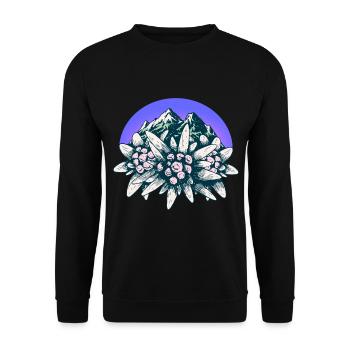 Alpes, Allgäu, Tyrol, Edelweiss, Fleur, Montagnes, Montagne - Sweat-shirt Unisexe - noir - Devant - Alina (178cm) & Michal (187cm)