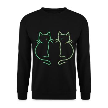 Cats Retro Vintage 80's Gift Idea - Unisex Sweatshirt - black - Front - Alina (178cm) & Michal (187cm)