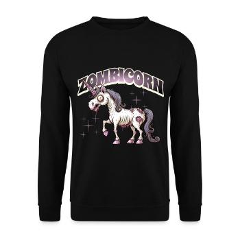 Licorne zombie zombie - Sweat-shirt Unisexe - noir - Devant - Alina (178cm) & Michal (187cm)