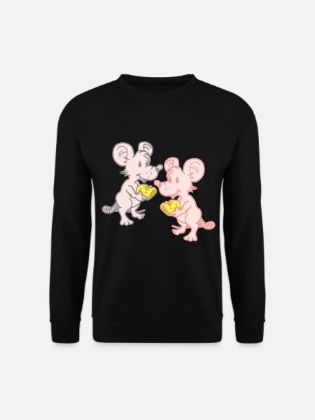 Kind Kinder Mäuse Maus Käse Nager Nagetiere - Unisex Pullover - Schwarz
