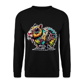 Capybara Zombie Monster Halloween - Unisex Sweatshirt - black - Front - Alina (178cm) & Michal (187cm)