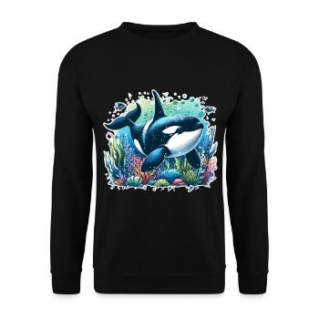 Orque Épaulard - Sweat-shirt Unisexe - noir - Devant - Alina (178cm) & Michal (187cm)