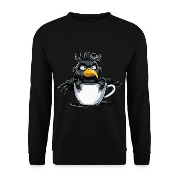 Bird don't want coffee before you ask no - Unisex Sweatshirt - black - Front - Alina (178cm) & Michal (187cm)