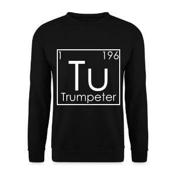 Trompete Periodische Elemente Trompetenspieler - Unisex Pullover - Schwarz - Vorne - Alina (178cm) & Michal (187cm)