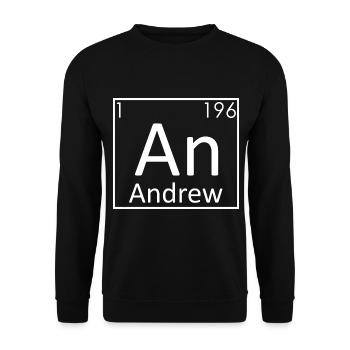Andrew name chemistry elements men names - Unisex Sweatshirt - black - Front - Alina (178cm) & Michal (187cm)