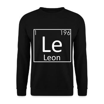 Leon Name Chemie Elemente Männer Namen - Unisex Pullover - Schwarz - Vorne - Alina (178cm) & Michal (187cm)