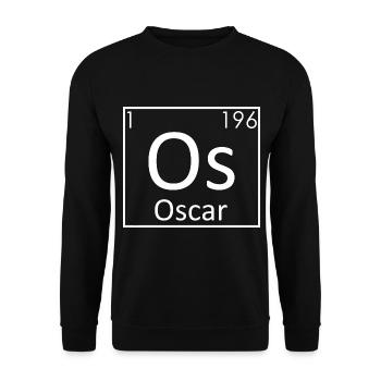 Oscar Name Chemistry Elements Men Names - Unisex Sweatshirt - black - Front - Alina (178cm) & Michal (187cm)