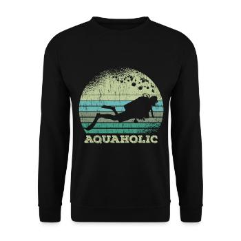 Aquaholic Vintage Divers - Unisex Sweatshirt - black - Front - Alina (178cm) & Michal (187cm)