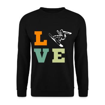 LOVE Snowboard Design – Sportlicher Style - Unisex Pullover - Schwarz - Vorne - Alina (178cm) & Michal (187cm)