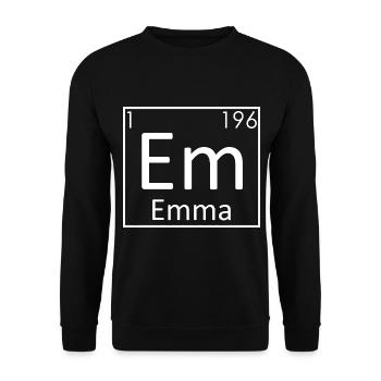 Emma Name Chemistry Elements Women Names - Unisex Sweatshirt - black - Front - Alina (178cm) & Michal (187cm)
