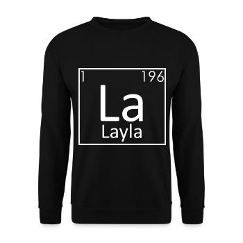 Layla Name Chemie Elemente Frauen Namen - Unisex Pullover - Schwarz - Vorne - Alina (178cm) & Michal (187cm)