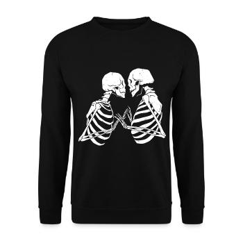 Skeleton Love Valentine's Day Relationship Forever Death - Unisex Sweatshirt - black - Front - Alina (178cm) & Michal (187cm)