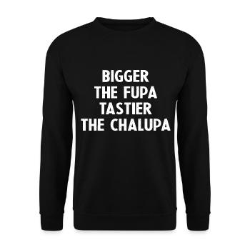 Bigger the Fupa More tasty the Chalupa - Unisex Sweatshirt - black - Front - Alina (178cm) & Michal (187cm)