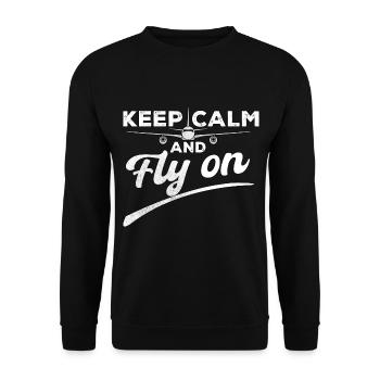 Airplane Pilot Flying Relax Rest I Gift - Unisex Sweatshirt - black - Front - Alina (178cm) & Michal (187cm)