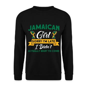 Jamaika Jamaikanische Flagge Geschenk - Unisex Pullover - Schwarz - Vorne - Alina (178cm) & Michal (187cm)