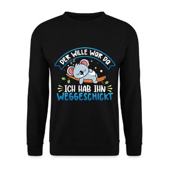 Der wille war da Ich hab ihn Weggeschickt - Unisex Pullover - Schwarz - Vorne - Alina (178cm) & Michal (187cm)