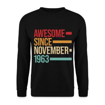Geburstag Génial depuis novembre 1963 - Sweat-shirt Unisexe - noir - Devant - Alina (178cm) & Michal (187cm)