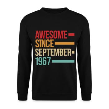 Geburstag Awesome Since September 1967 - Unisex Pullover - Schwarz - Vorne - Alina (178cm) & Michal (187cm)