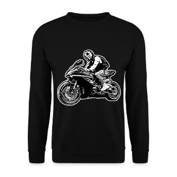 Motorcycle Lifestyle / Motorcycle / Motorcycles biker - Unisex Sweatshirt - black - Front - Alina (178cm) & Michal (187cm)
