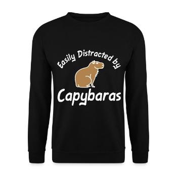 Facilement distrait par Capybaras capybara - Sweat-shirt Unisexe - noir - Devant - Alina (178cm) & Michal (187cm)