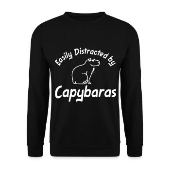 Facilement distrait par Capybaras capybara - Sweat-shirt Unisexe - noir - Devant - Alina (178cm) & Michal (187cm)