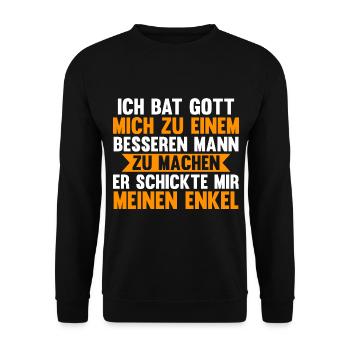 Großvater Großpapa Opi Opa - Unisex Pullover - Schwarz - Vorne - Alina (178cm) & Michal (187cm)