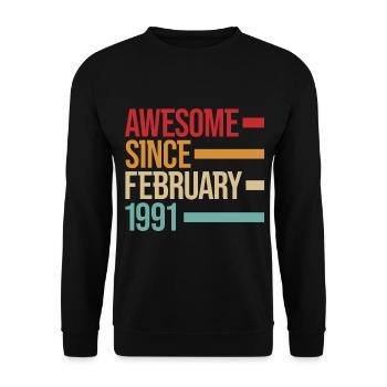 Geburstag génial depuis février 1991 - Sweat-shirt Unisexe - noir - Devant - Alina (178cm) & Michal (187cm)