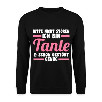 Patinntante Patin Tante - Unisex Pullover - Schwarz - Vorne - Alina (178cm) & Michal (187cm)