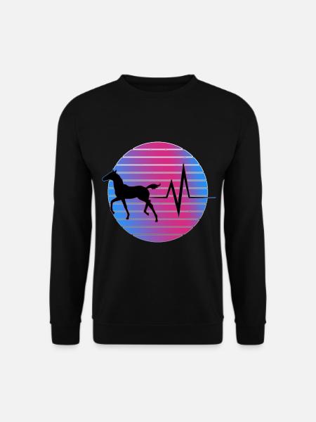 Pferd - EKG - Unisex Pullover - Schwarz