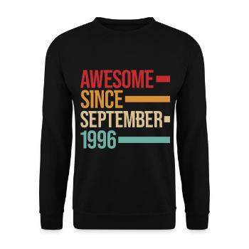 Né génial depuis septembre 1996 - Sweat-shirt Unisexe - noir - Devant - Alina (178cm) & Michal (187cm)