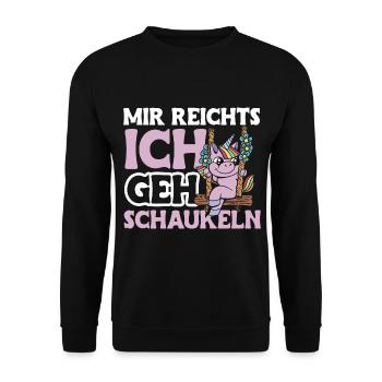 Ich geh Schaukeln - Unisex Pullover - Schwarz - Vorne - Alina (178cm) & Michal (187cm)
