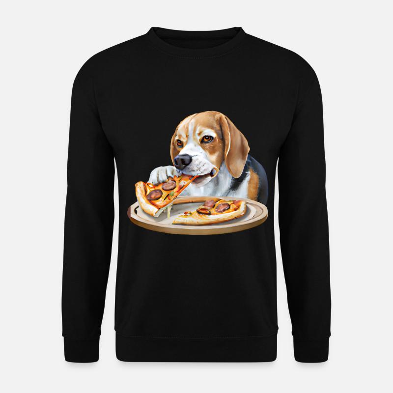 Pizza-liebender Beagle - Unisex Pullover - Schwarz