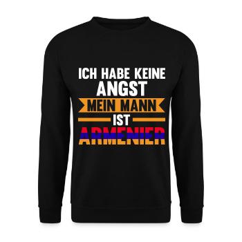 Ich habe keine Angst mein Mann ist Armenier - Unisex Pullover - Schwarz - Vorne - Alina (178cm) & Michal (187cm)