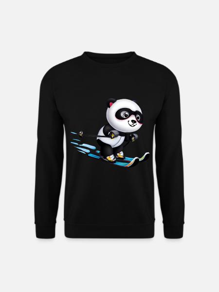Ski Panda - Sweat-shirt Unisexe - noir