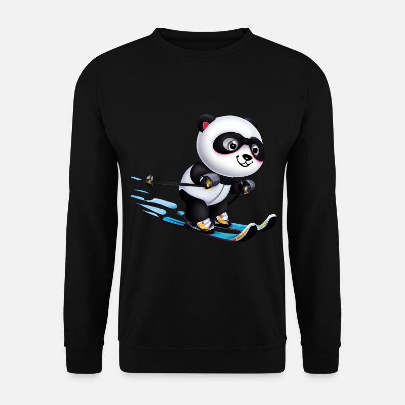 Ski Panda - Unisex Pullover - Schwarz