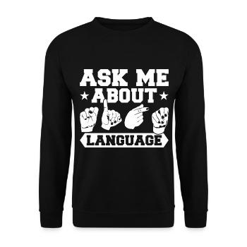 Deaf Deaf Sign Language Deaf Pride - Unisex Sweatshirt - black - Front - Alina (178cm) & Michal (187cm)